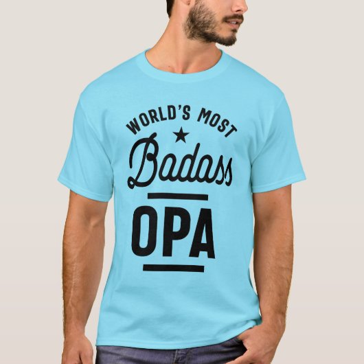 Mannen wereld's meest Badass Opa Grandpa Gift T-shirt (Voorkant)