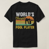 Mannen wereldtop Okayest Pool Player Retro Funny B T-shirt (Design voorkant)