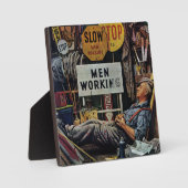 Mannen werken fotoplaat (Voorkant)