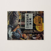 Mannen werken legpuzzel (Horizontaal)