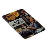 Mannen werken magneet (Rechterzijde)