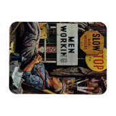 Mannen werken magneet (Horizontaal)