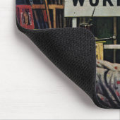 Mannen werken muismat (Hoek)