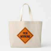 Mannen Werken Sign Jumbo Canvas tas (Achterkant)