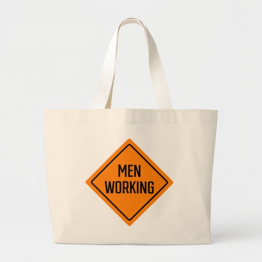 Mannen Werken Sign Jumbo Canvas tas (Voorkant)