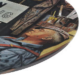 Mannen werken snijplank (Hoek)