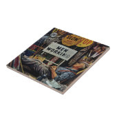 Mannen werken tegeltje (Zijkant)