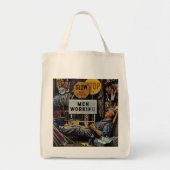 Mannen werken tote bag (Voorkant)