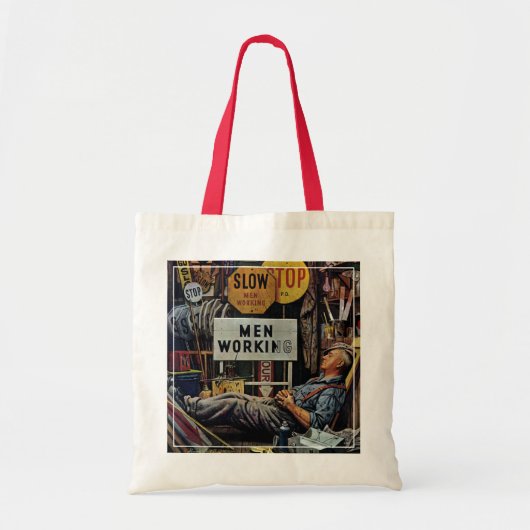 Mannen werken tote bag (Voorkant)