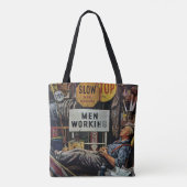 Mannen werken tote bag (Achterkant)