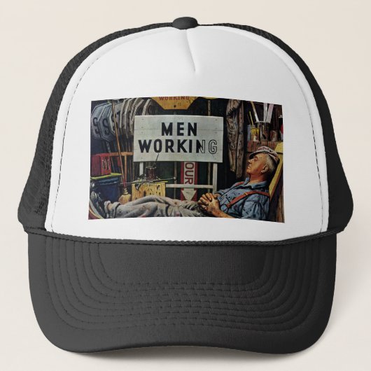 Mannen werken trucker pet (Voorkant)
