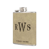 Mannen Western monogram Faux leder Buckskin Heupfles (Links)