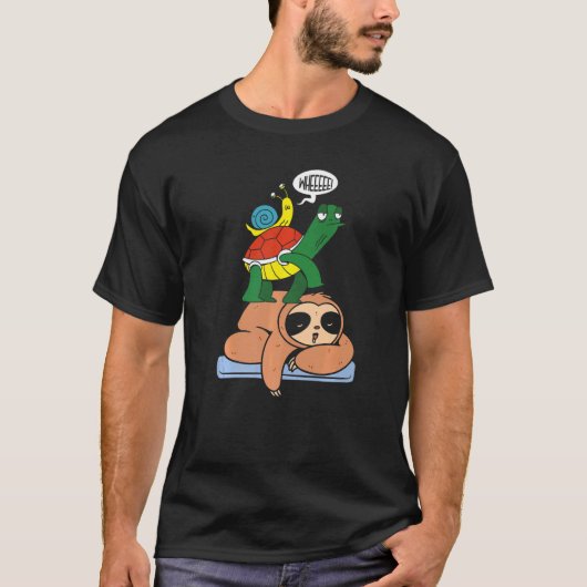 Mannen WheeeeLove Slots Cute Sloth Lazy T-shirt (Voorkant)