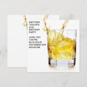 Mannen Whiskey Cocktail Glas Verjaardagsfeestje Kaart (Voorkant / Achterkant)