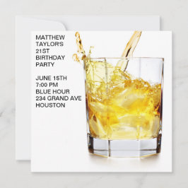 Mannen Whiskey Cocktail Glas Verjaardagsfeestje Kaart