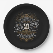Mannen whisky 21ste verjaardag papieren bordje (Voorkant)