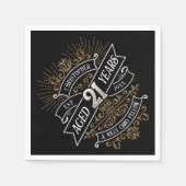 Mannen whisky 21ste verjaardag servet (Voorkant)