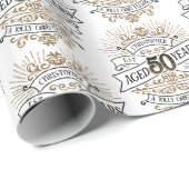 Mannen whisky 50ste verjaardag cadeaupapier (Rol Hoek)