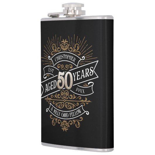 Mannen whisky 50ste verjaardag heupfles (Links)