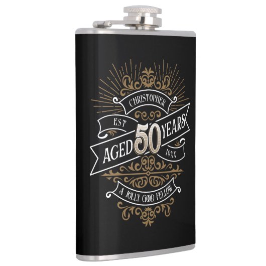 Mannen whisky 50ste verjaardag heupfles (Rechts)