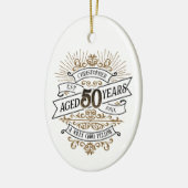 Mannen whisky 50ste verjaardag keramisch ornament (Links)