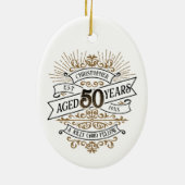 Mannen whisky 50ste verjaardag keramisch ornament (Achterkant)