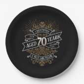 Mannen whisky 70e verjaardag papieren bordje (Voorkant)