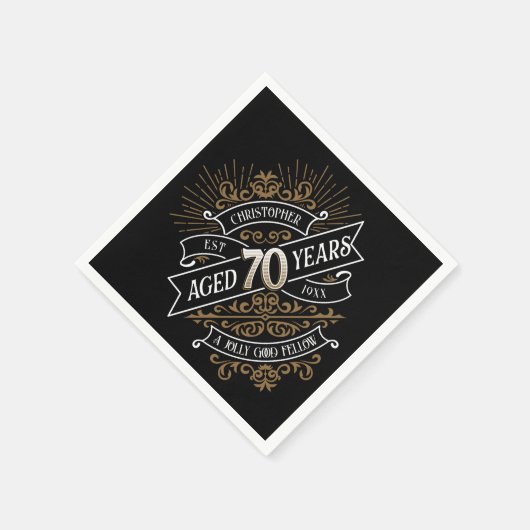 Mannen whisky 70e verjaardag servet (Hoek)