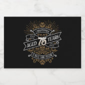 Mannen whisky 75ste verjaardag likeurfles etiket (Enkel label)