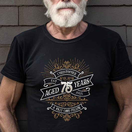Mannen whisky 75ste verjaardag t-shirt