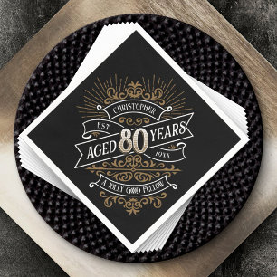 Mannen whisky 80ste verjaardag servet