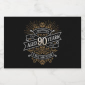 Mannen whisky 90e verjaardag likeurfles etiket (Enkel label)