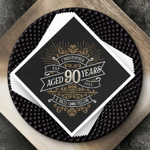 Mannen whisky 90e verjaardag servet