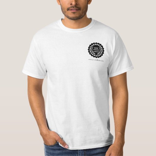 Mannen White Business Logo Aangepast T-shirt (Voorkant)