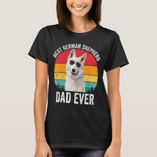 Mannen-White German Shepherd Dad Dog Owner T-shirt (Voorkant)