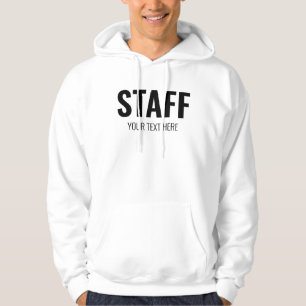 Mannen White Hoodie Personeel Personeel Hier Logo 