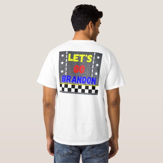 Mannen White Let's Go Brandon T-Shirt (Achterkant volledig)