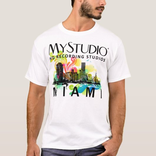 Mannen White Miami T-Shirt (Voorkant)