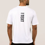 Mannen White Sport Sjabloon Moderne achterzijde af T-shirt<br><div class="desc">Voeg hier Jouw tekst toe in de moderne Sjabloon voor afdrukken op achterzijde Mannen sport-Tek Concurrent ActiveShart White T-Shirt.</div>