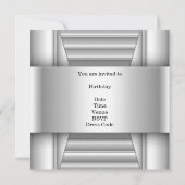 Mannen White Style Silver-verjaardagsfeestje Kaart (Achterkant)