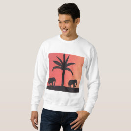 Mannen White Sweatshirt met Elephant Design