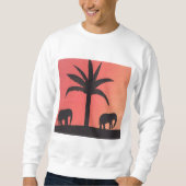 Mannen White Sweatshirt met Elephant Design (Voorkant)