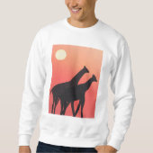 Mannen White Sweatshirt met Giraffe (Voorkant)