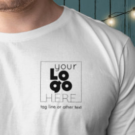 Mannen White WIth Custom Black Business Logo T-Shi T-shirt