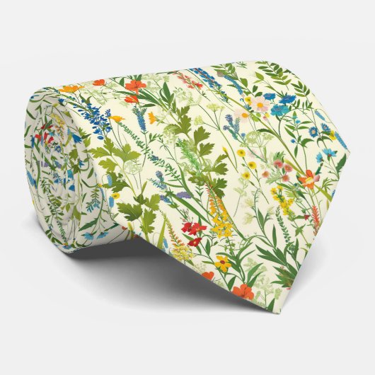 Mannen Wildflower Bloemen Bruiloft Stropdas bruide (Opgerold)