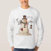 Mannen wintersneeuwhemden t-shirt (Voorkant)