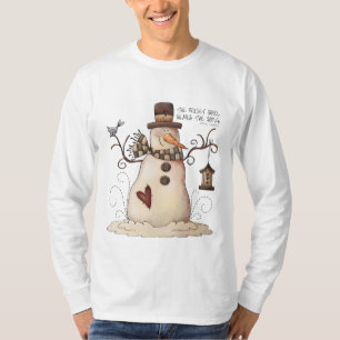 Mannen wintersneeuwhemden t-shirt