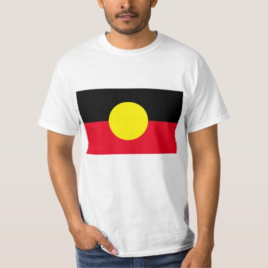 mannen wit Aboriginal vlag shirt (Voorkant)
