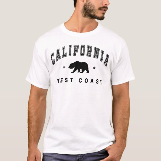 Mannen wit Californië, westkust - Grizzly Beer T-shirt (Voorkant)