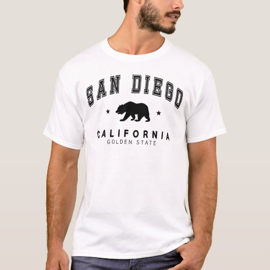 Mannen wit San Diego - Grizzly Beer Design T-shirt (Voorkant)